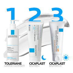 La Roche-Posay gentle application on a baby’s diaper area to help calm irritation