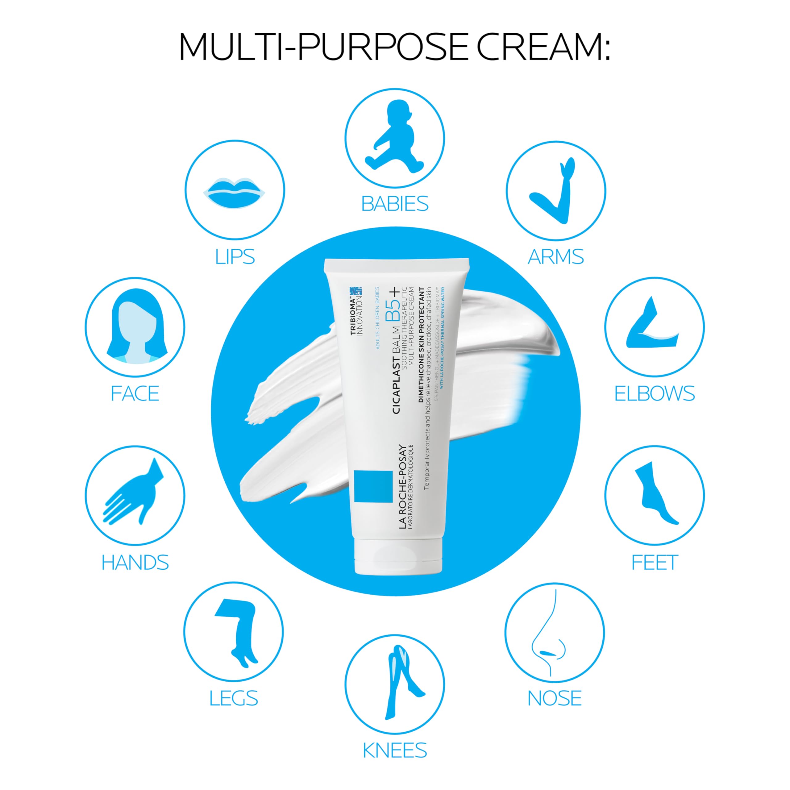 La Roche-Posay close-up of balm texture conveying rich non-greasy moisturizing benefit