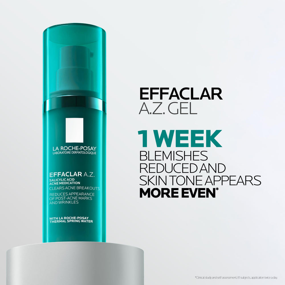 La Roche-Posay Effaclar A.Z. Gel pump dispense demonstrating controlled application