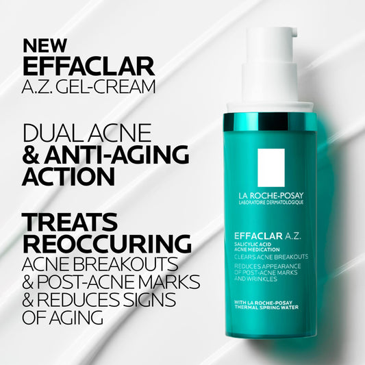 La Roche-Posay Effaclar A.Z. Gel texture close-up illustrating lightweight absorption
