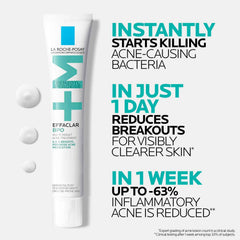 La Roche-Posay cream on fingertip ready to spot-treat blemishes effectively