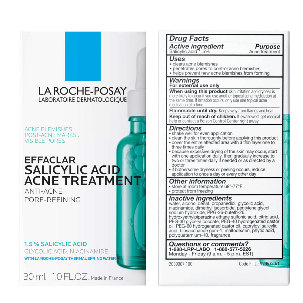 La Roche-Posay close-up droplet on skin showing hydration and exfoliating action