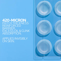 La Roche-Posay patch close-up texture highlighting hydrocolloid layer and absorbency benefit