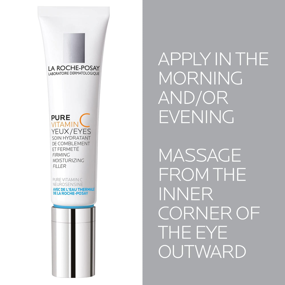La Roche-Posay eye cream held in hand to show size and easy daily application