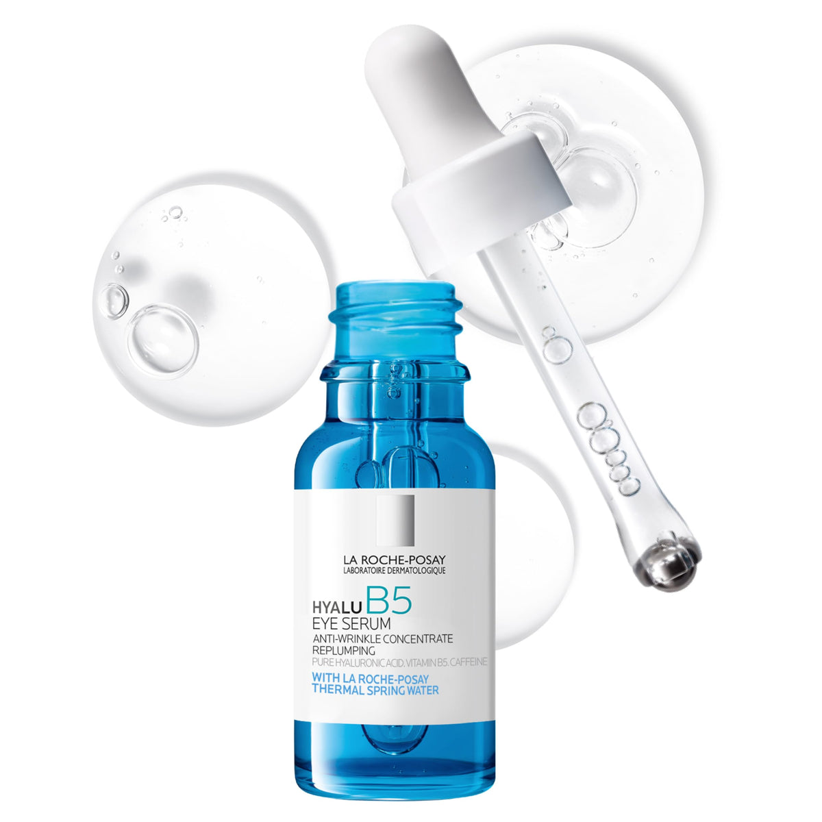 La Roche-Posay bottle front view showing sleek packaging and product benefit