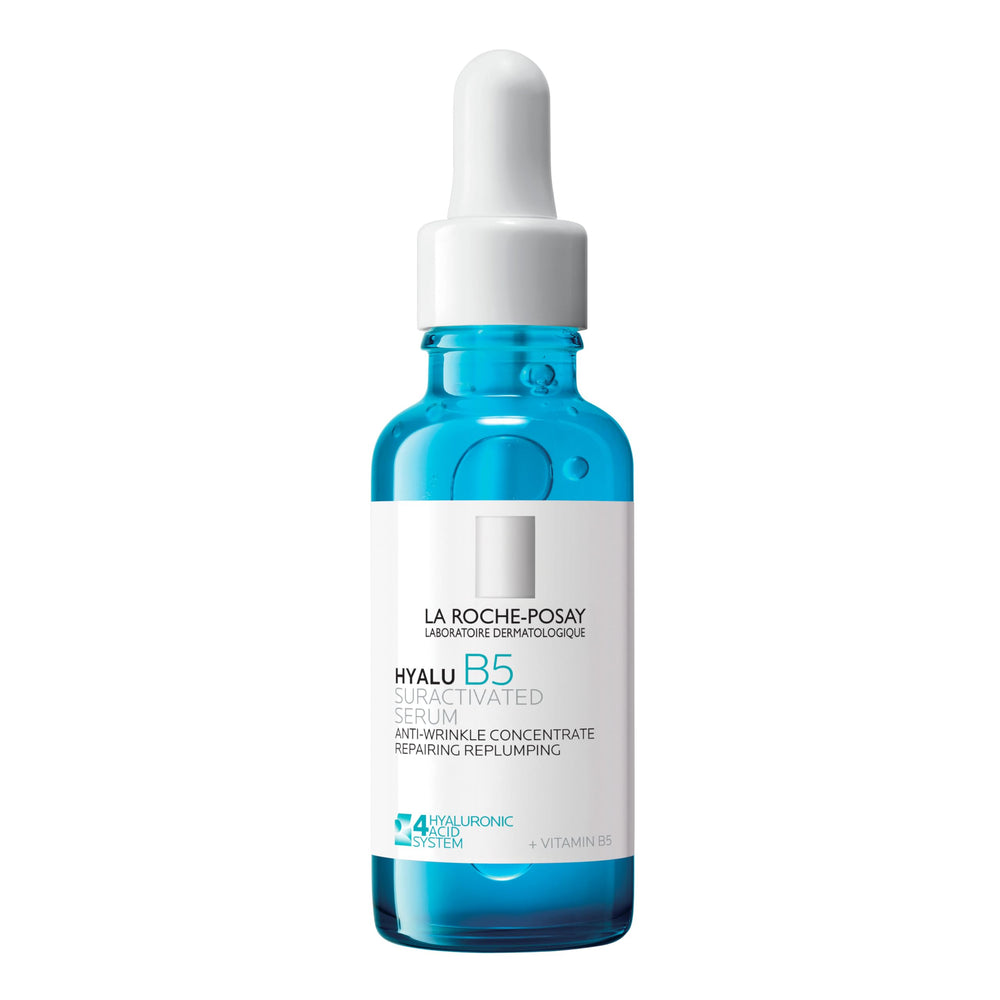 La Roche-Posay front bottle shot showing sleek hyalu b5 packaging and hydration benefits