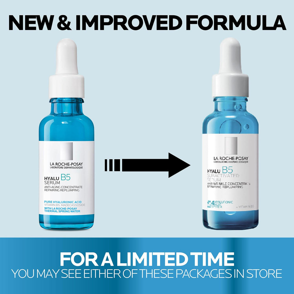 La Roche-Posay serum on bathroom vanity in lifestyle setting promoting routine use
