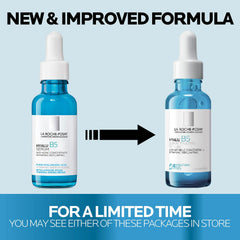 La Roche-Posay serum on bathroom vanity in lifestyle setting promoting routine use