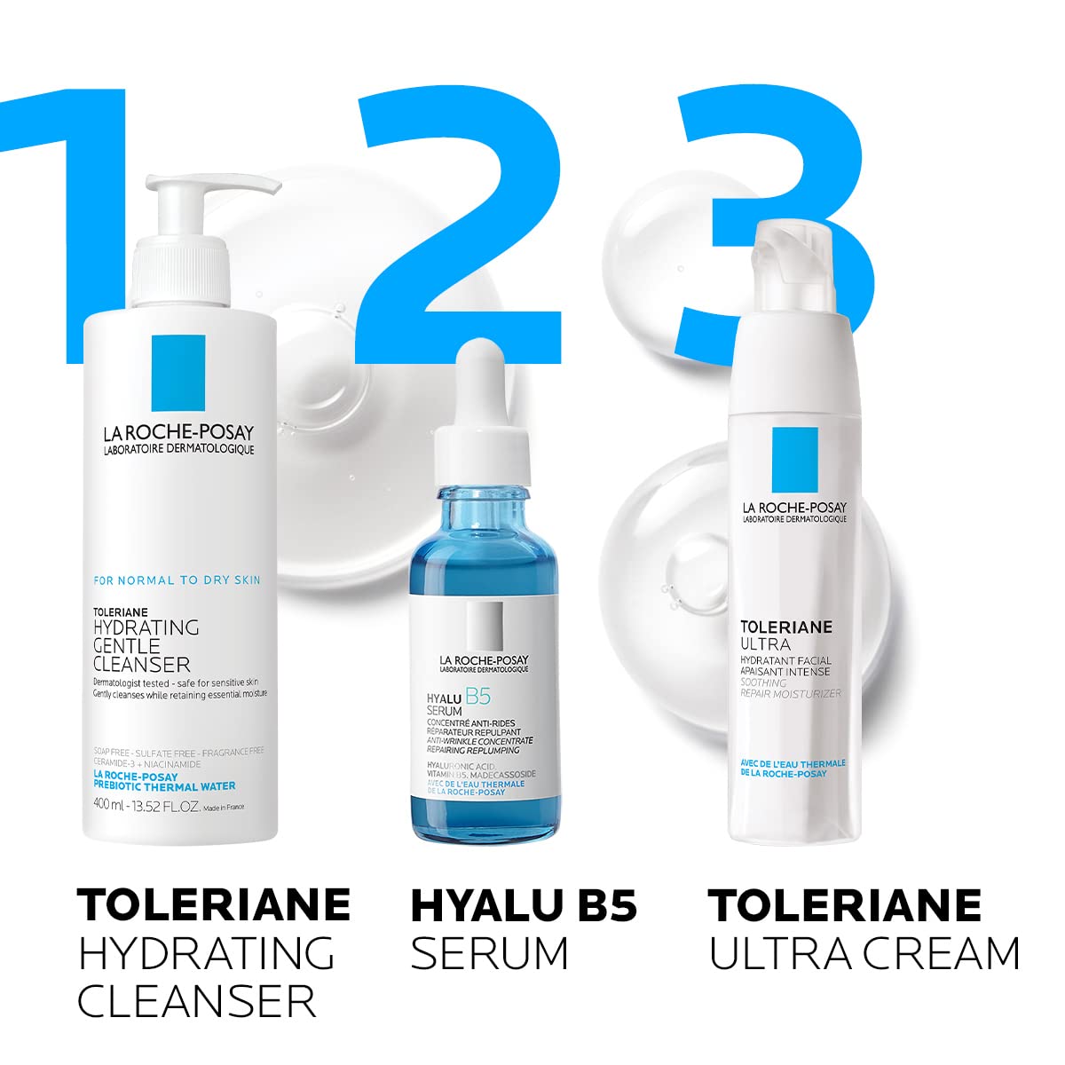 La Roche-Posay nighttime routine setup showing restorative evening hydration