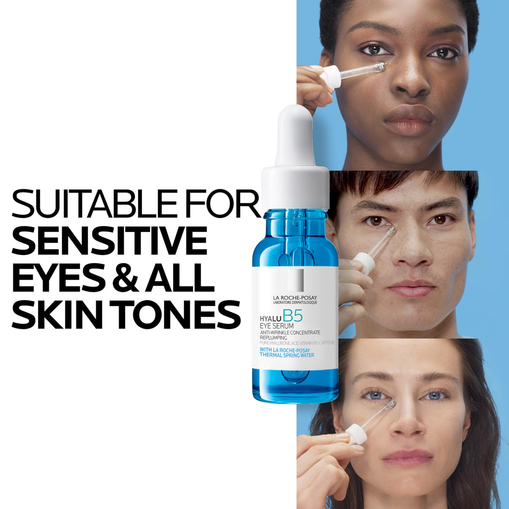 La Roche-Posay bottle in hand illustrating compact travel-friendly benefit