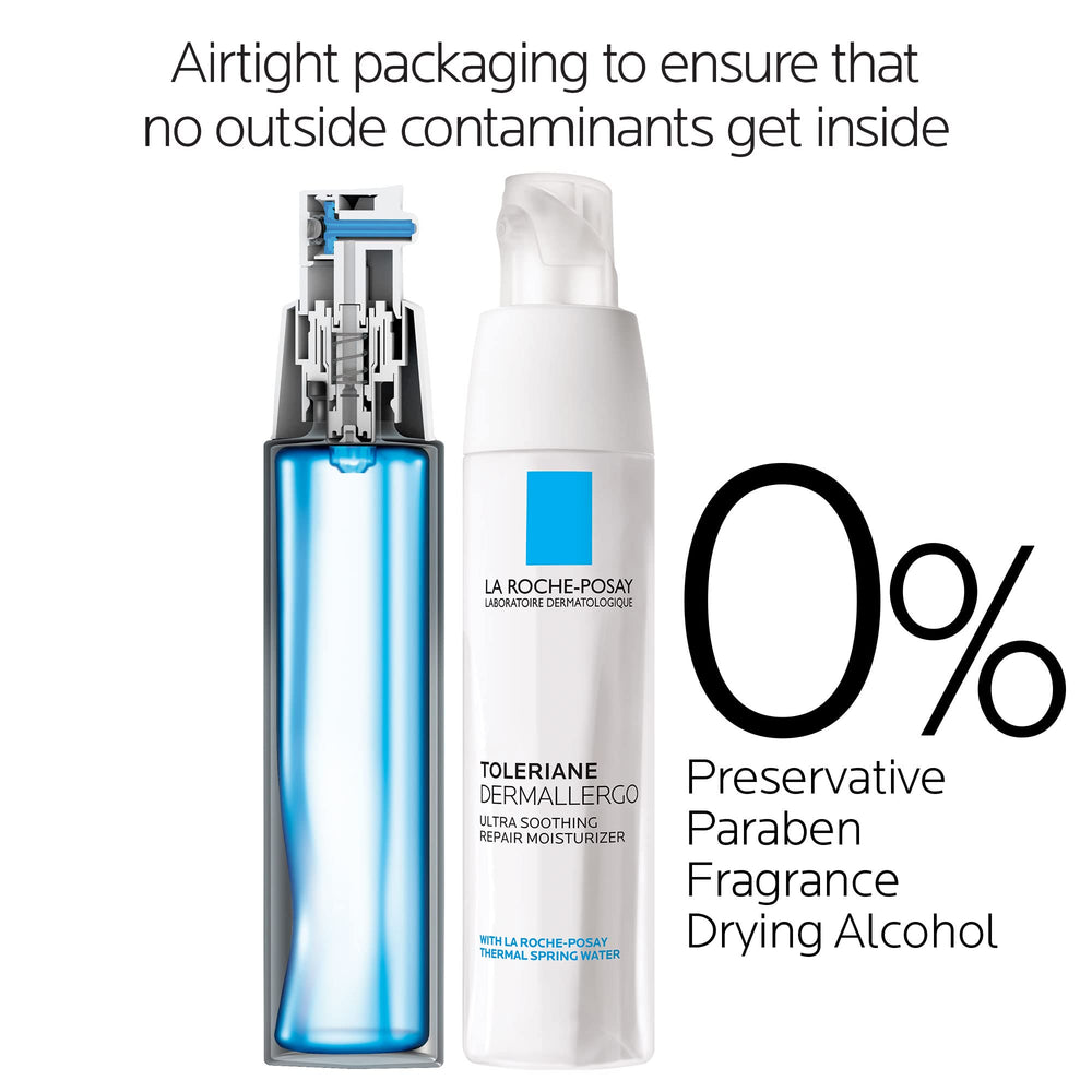 La Roche-Posay jar open with cream inside demonstrating soothing consistency
