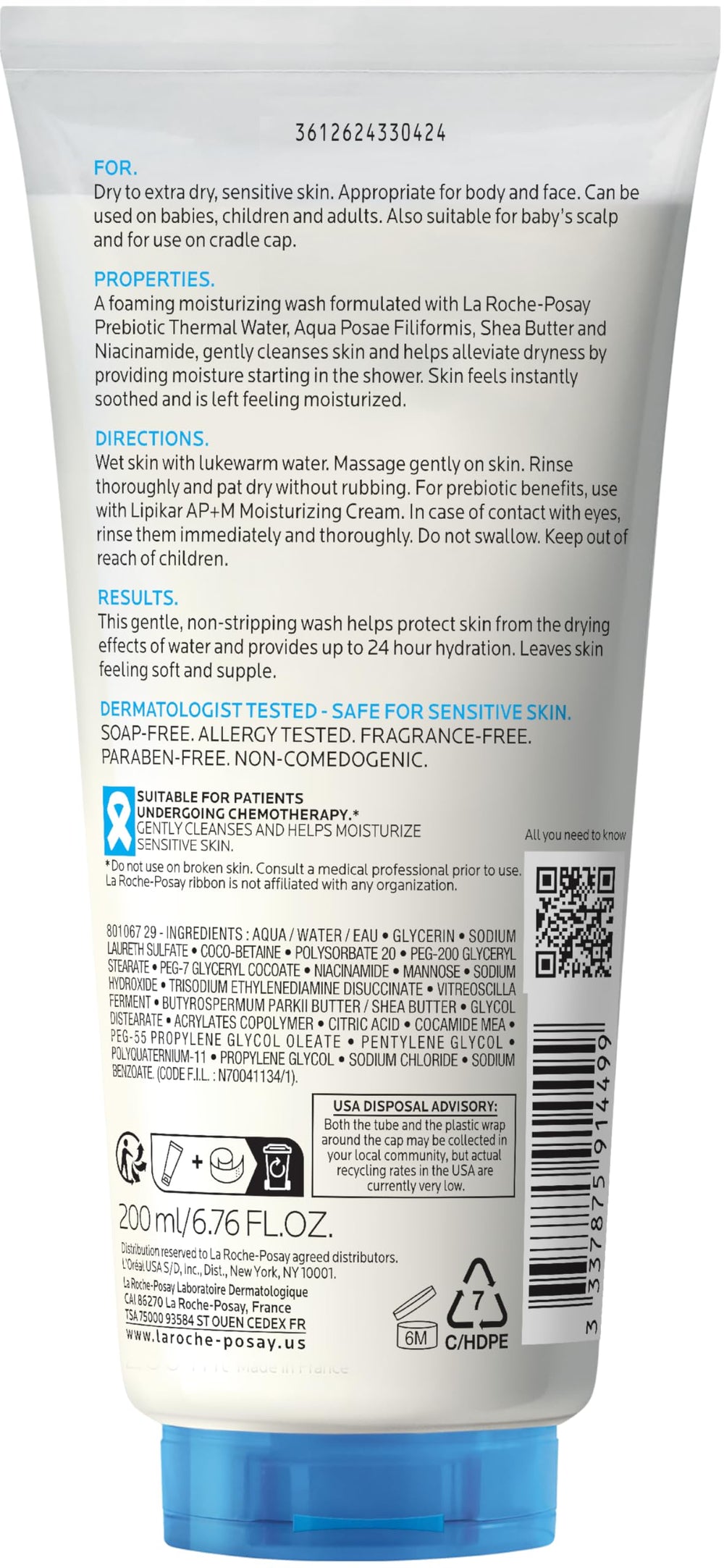 La Roche-Posay foam on skin close-up demonstrating instant soothing effect