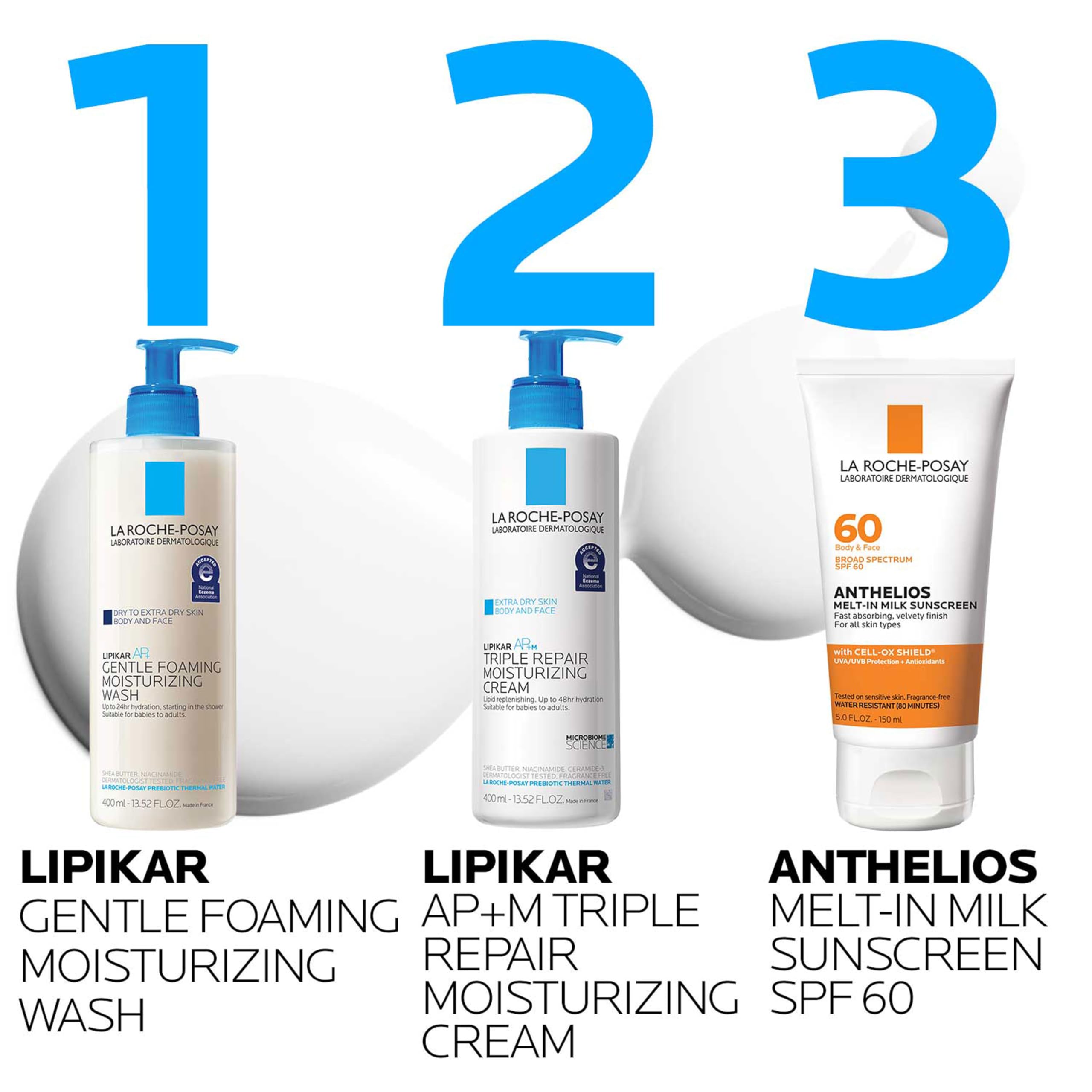 La Roche-Posay label and National Eczema Association acceptance showing trusted safety