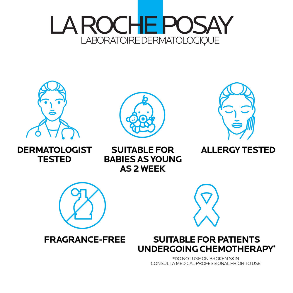 La Roche-Posay bottle next to ruler showing size and travel-friendly scale