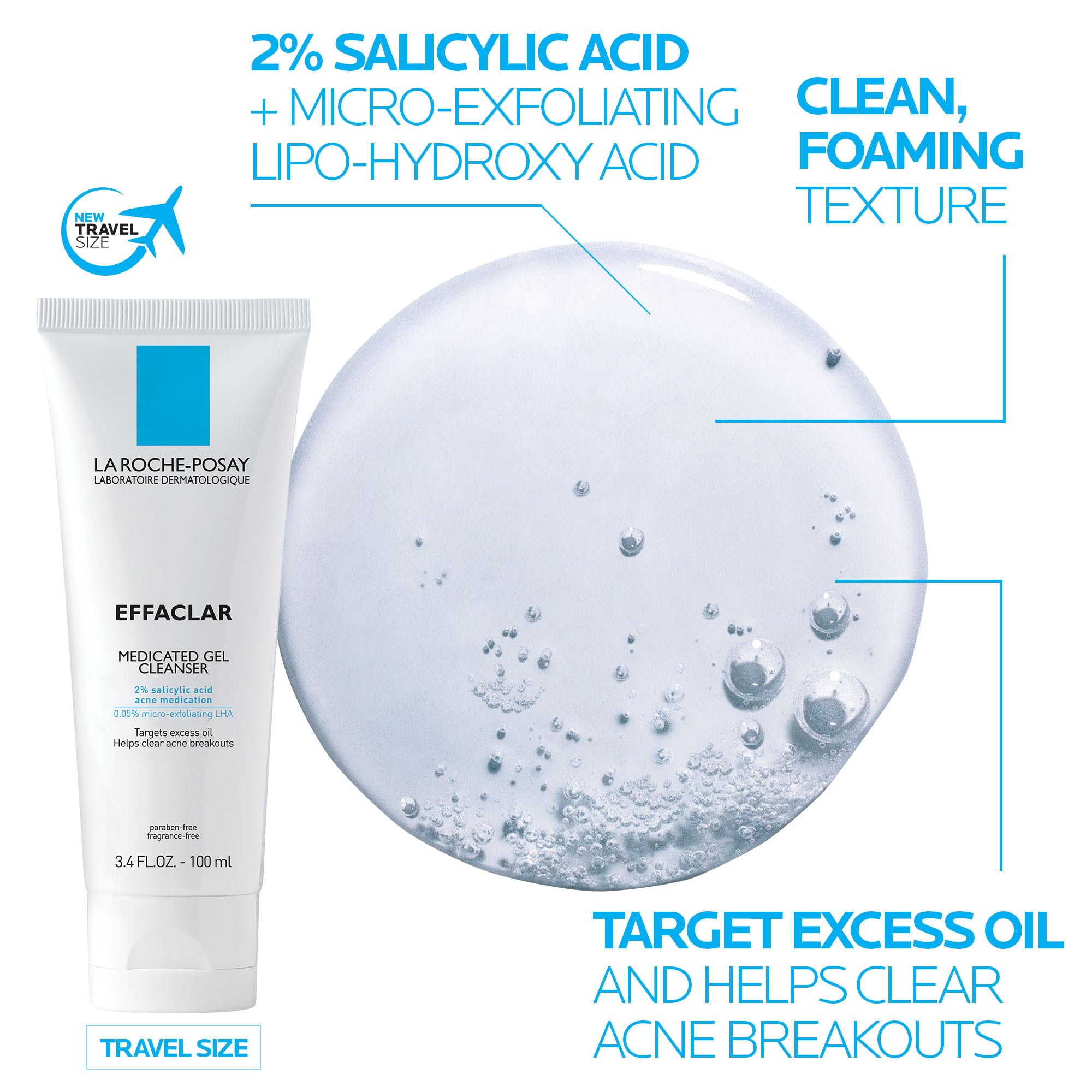 La Roche-Posay moisturizer pump in hand demonstrating quick absorption benefit