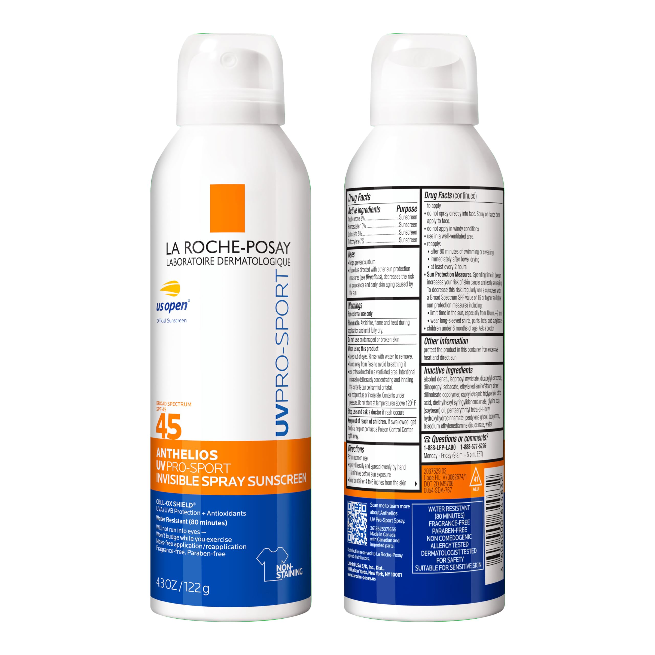 La Roche-Posay bottle next to hand to show travel-friendly size benefit