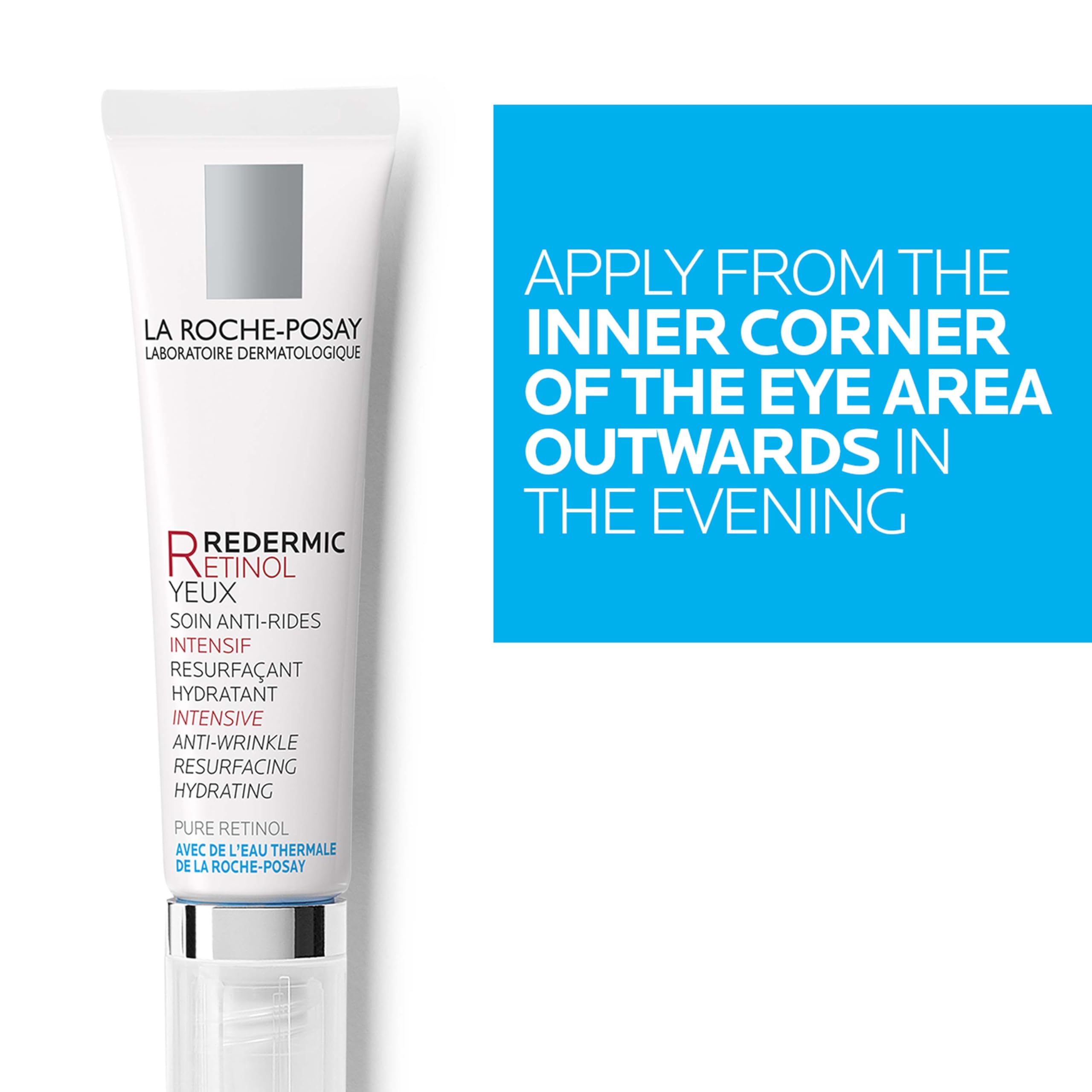 La Roche-Posay tube held in hand to show compact travel-friendly size