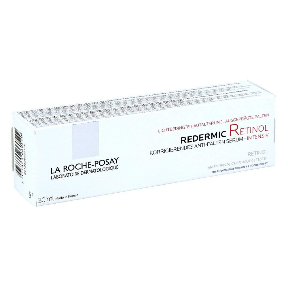 La Roche-Posay Redermic R front packaging showing brand and product for trusted anti-aging care