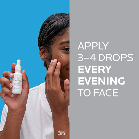 La Roche-Posay dropper dispensing serum texture, demonstrating lightweight absorption benefit