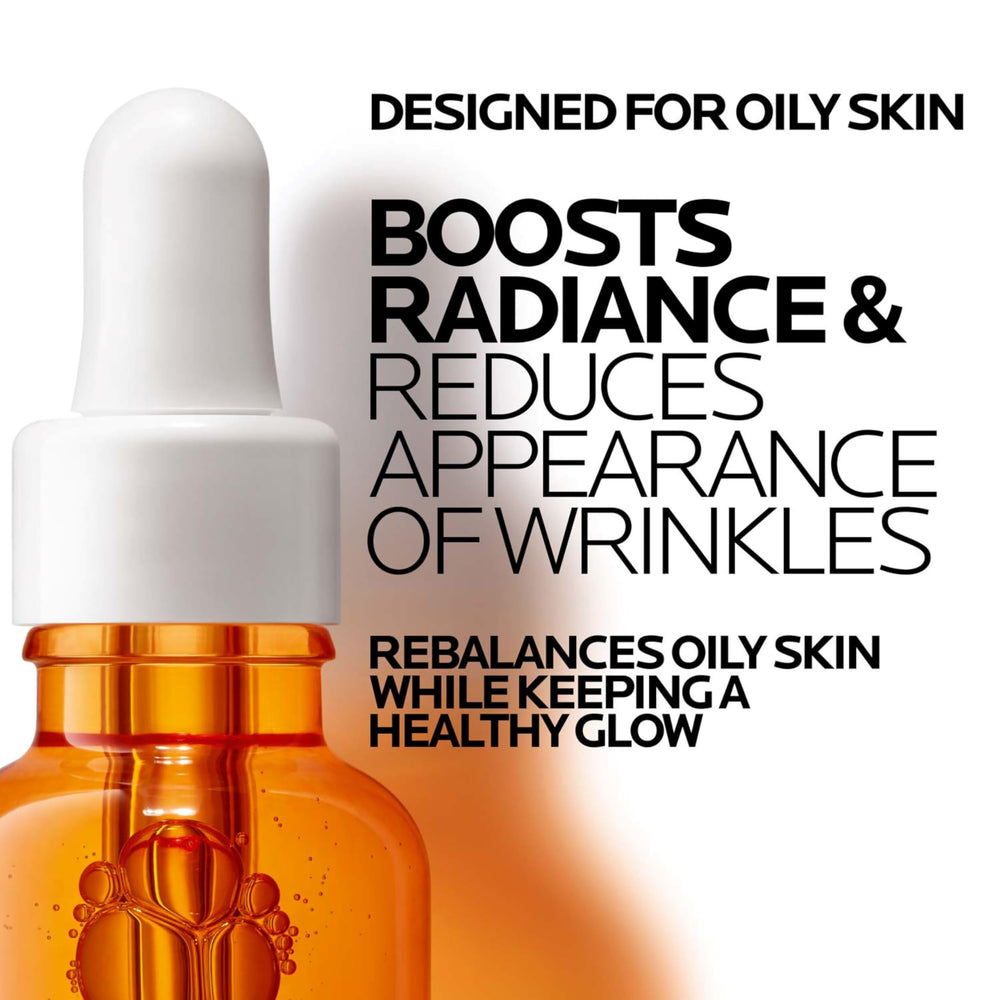 La Roche-Posay serum texture close-up showing lightweight liquid for fast absorption