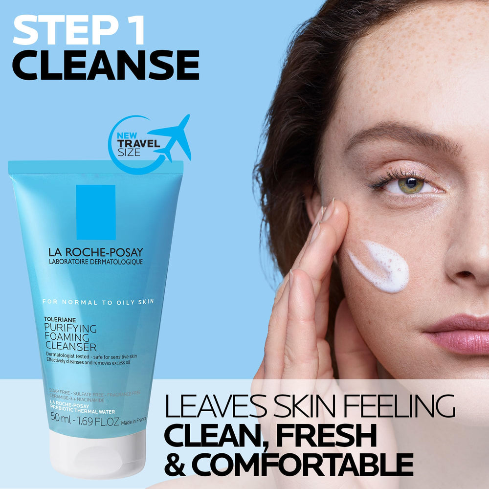 La Roche-Posay close-up of foaming cleanser gel texture for gentle cleansing