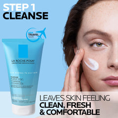 La Roche-Posay close-up of foaming cleanser gel texture for gentle cleansing