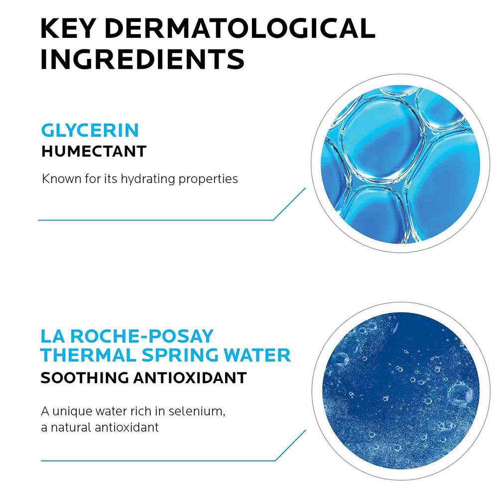 La Roche-Posay close-up of fluid texture demonstrating mattifying, oil-free finish