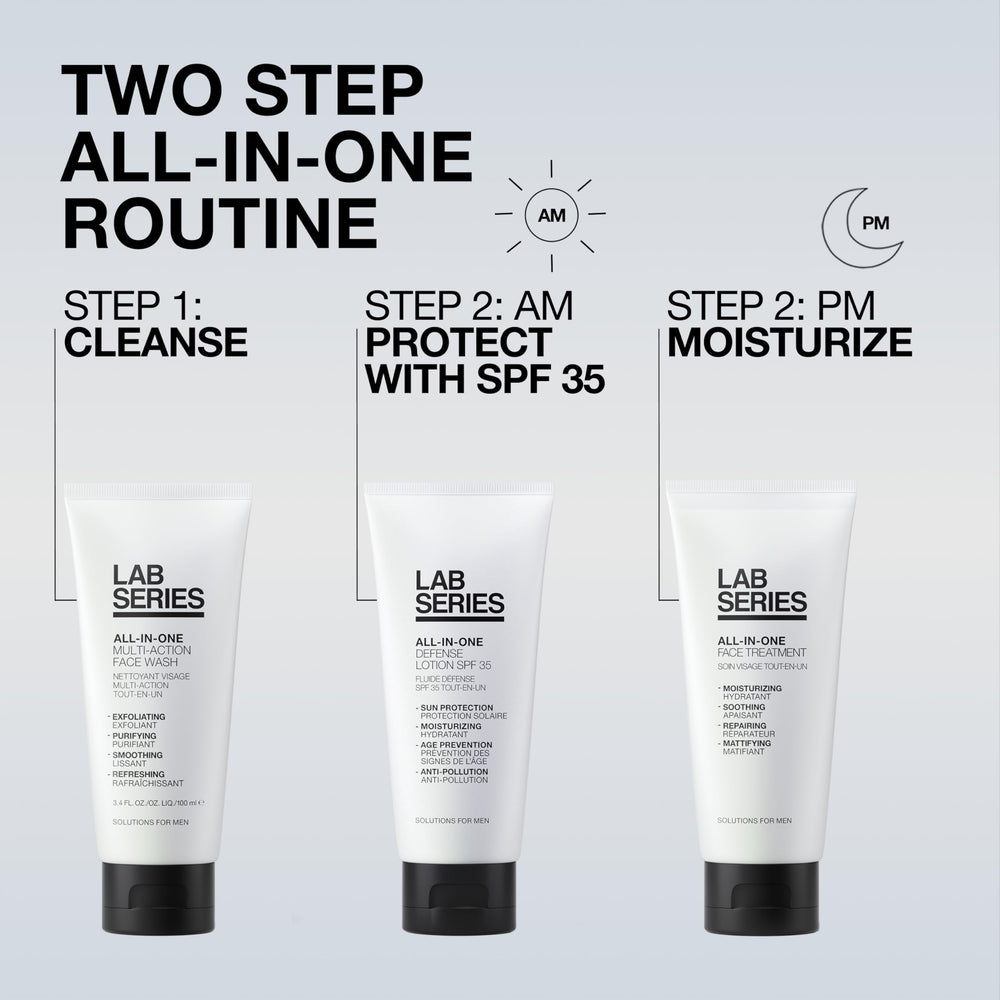 Lab Series label and ingredients panel highlighting squalane and SPF 35
