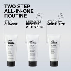 Lab Series applied to beard to show softened stubble for smoother shave