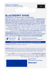 Ingredient panel and label of Labello BlackBerry Shine showing product information for informed choice
