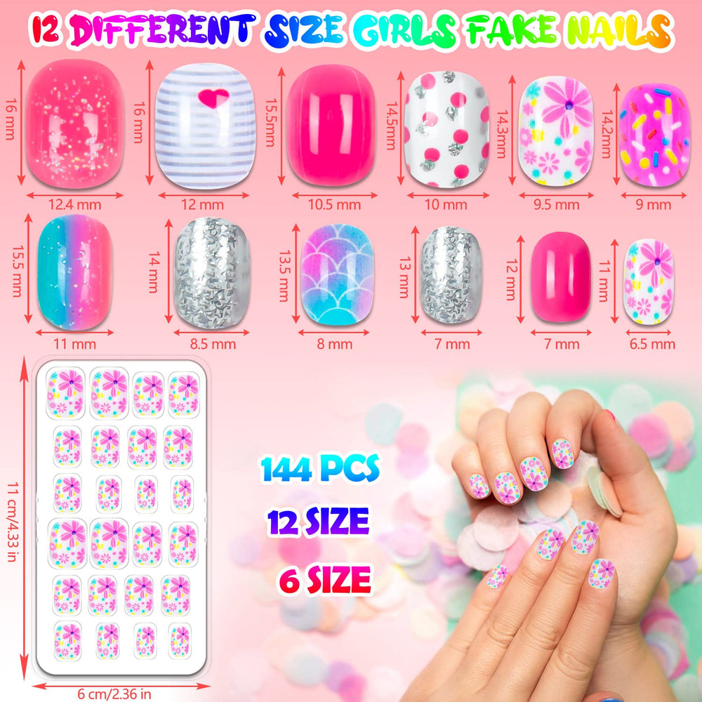 Labeol close-up of gradient cartoon nail pattern showing playful detail