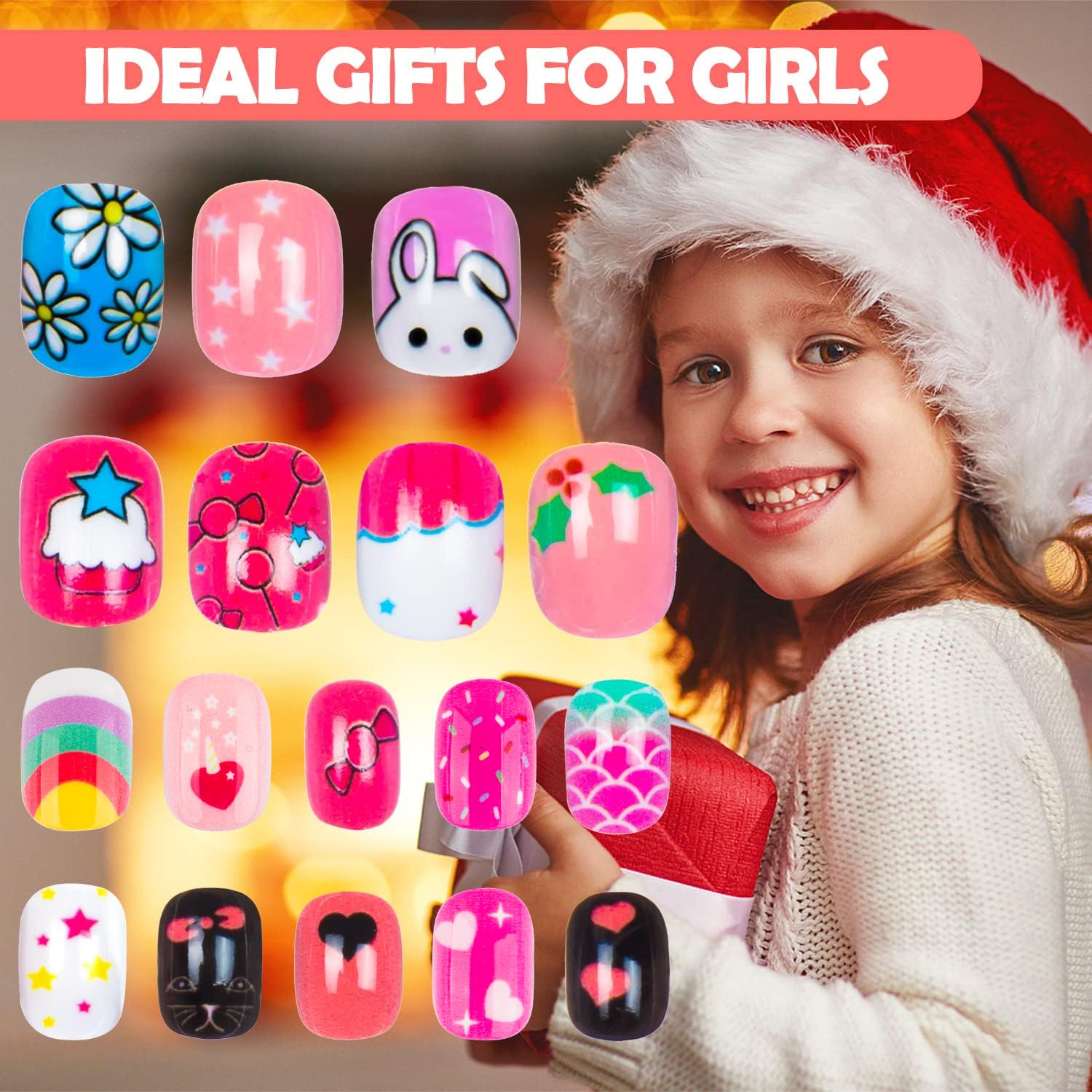 Labeol lifestyle party setting with kids wearing nails for playful special-occasion use