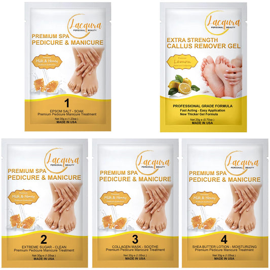Lacqura Epsom salt soak in bowl relaxing feet and softening skin