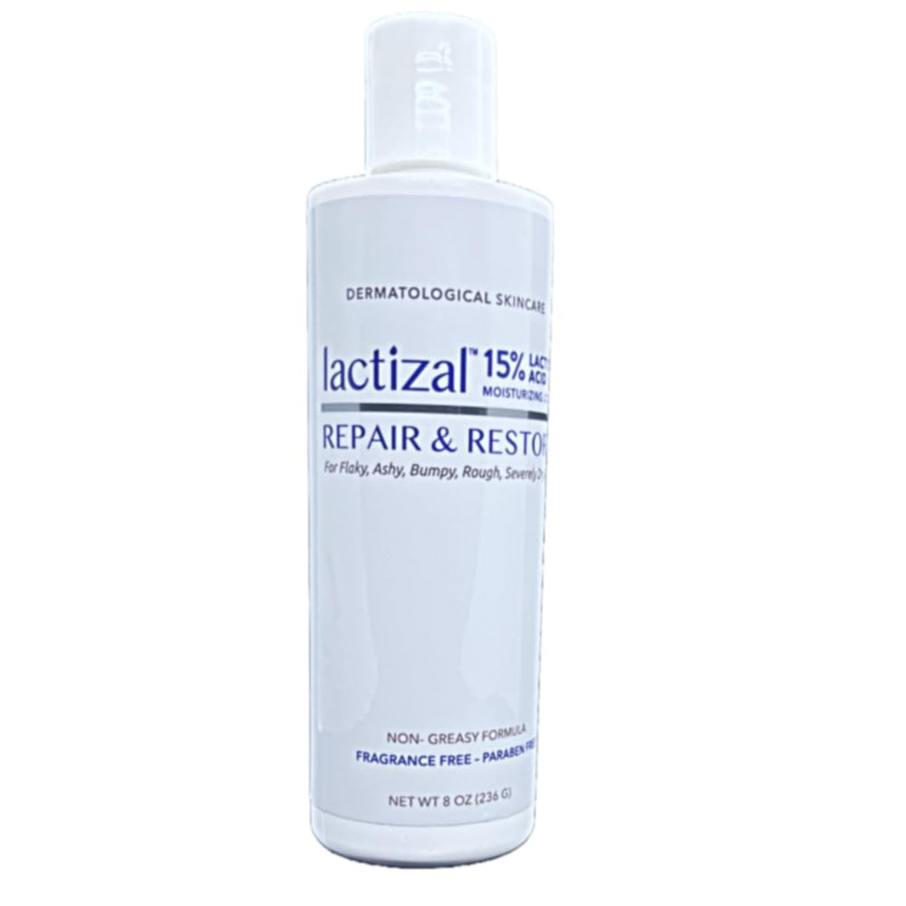 LACTIZAL front view of 8 oz bottle showing label and product benefits