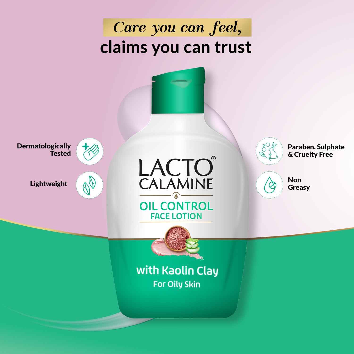 Lacto Calamine application on hand showing fast absorption and matte finish benefit
