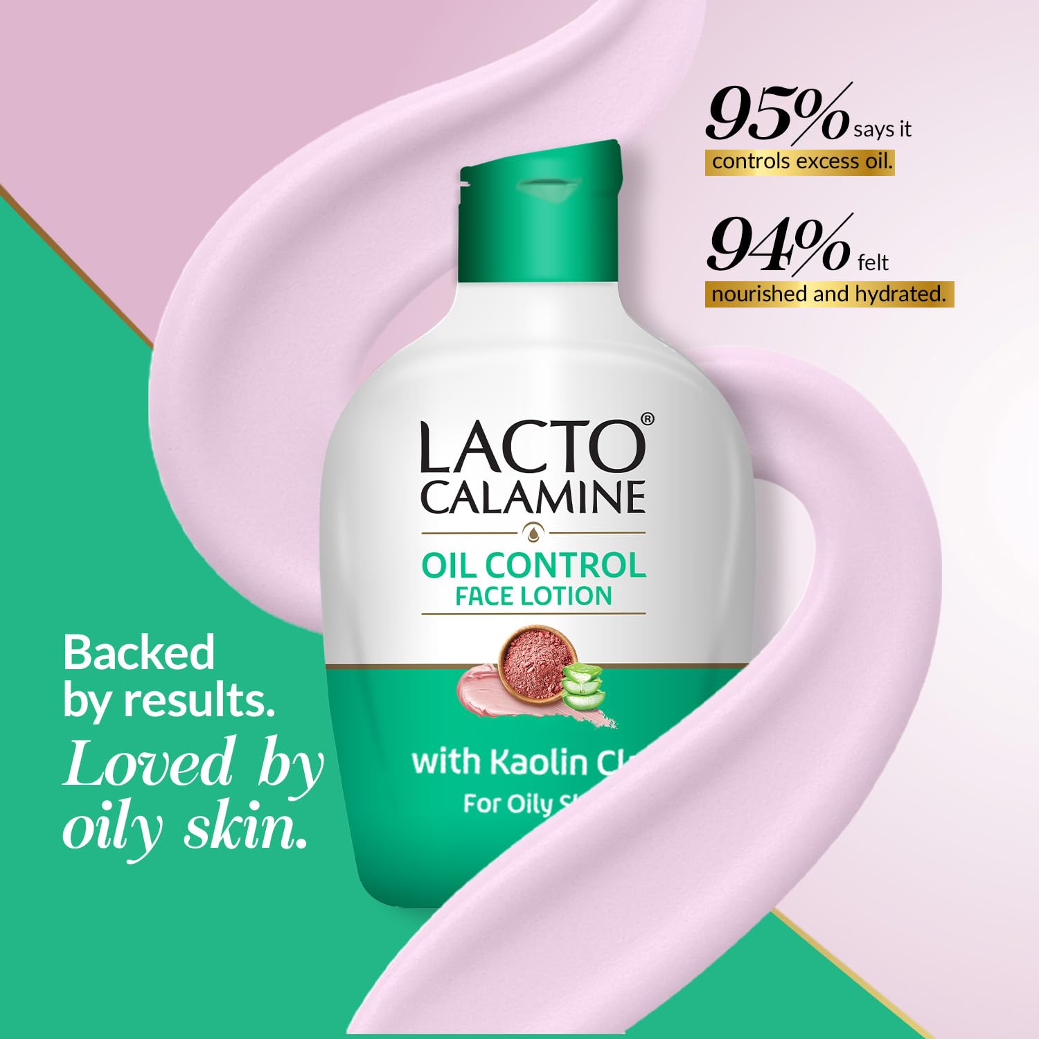 Lacto Calamine kaolin clay ingredient visual showing oil-absorbing benefit on skin