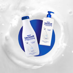 Lactovit label close-up noting collagen and elastin boosters benefit