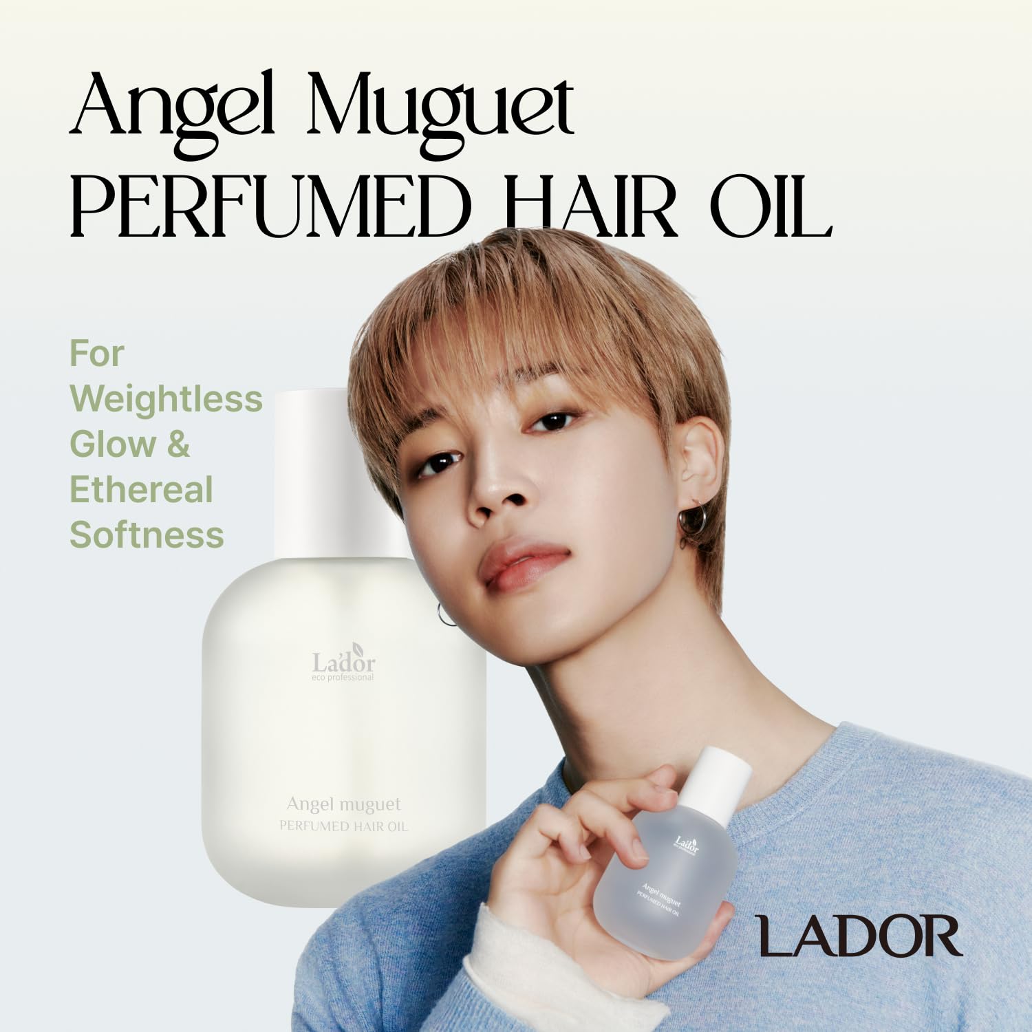LA'DOR pump dispensing oil with measured drop, for controlled styling benefit