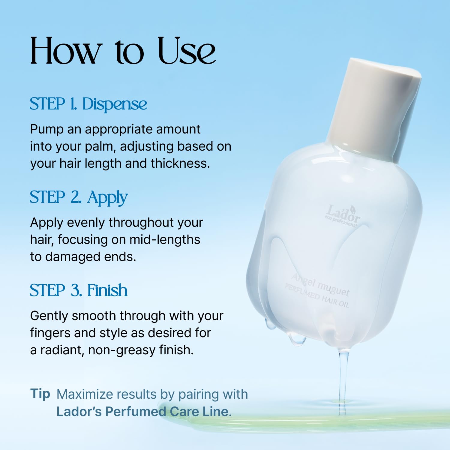LA'DOR bottle staged on bathroom shelf for a scented daily routine and elegant aroma