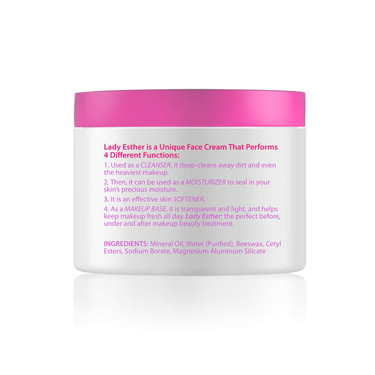 Lady Esther cream texture close-up showing smooth softening effect