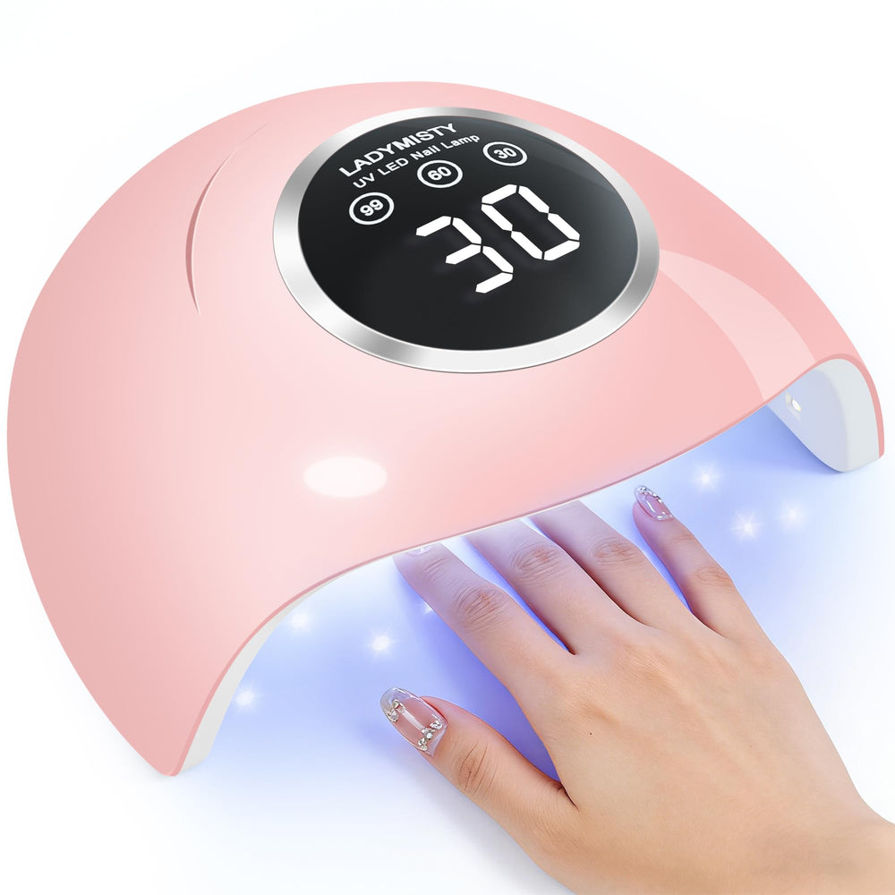 LadyMisty front view pink lamp showing compact salon-ready design and portability