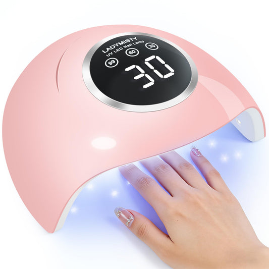 LadyMisty front view pink lamp showing compact salon-ready design and portability