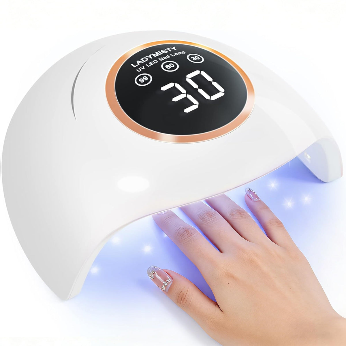 LadyMisty front view showing lamp shape and professional finish benefit