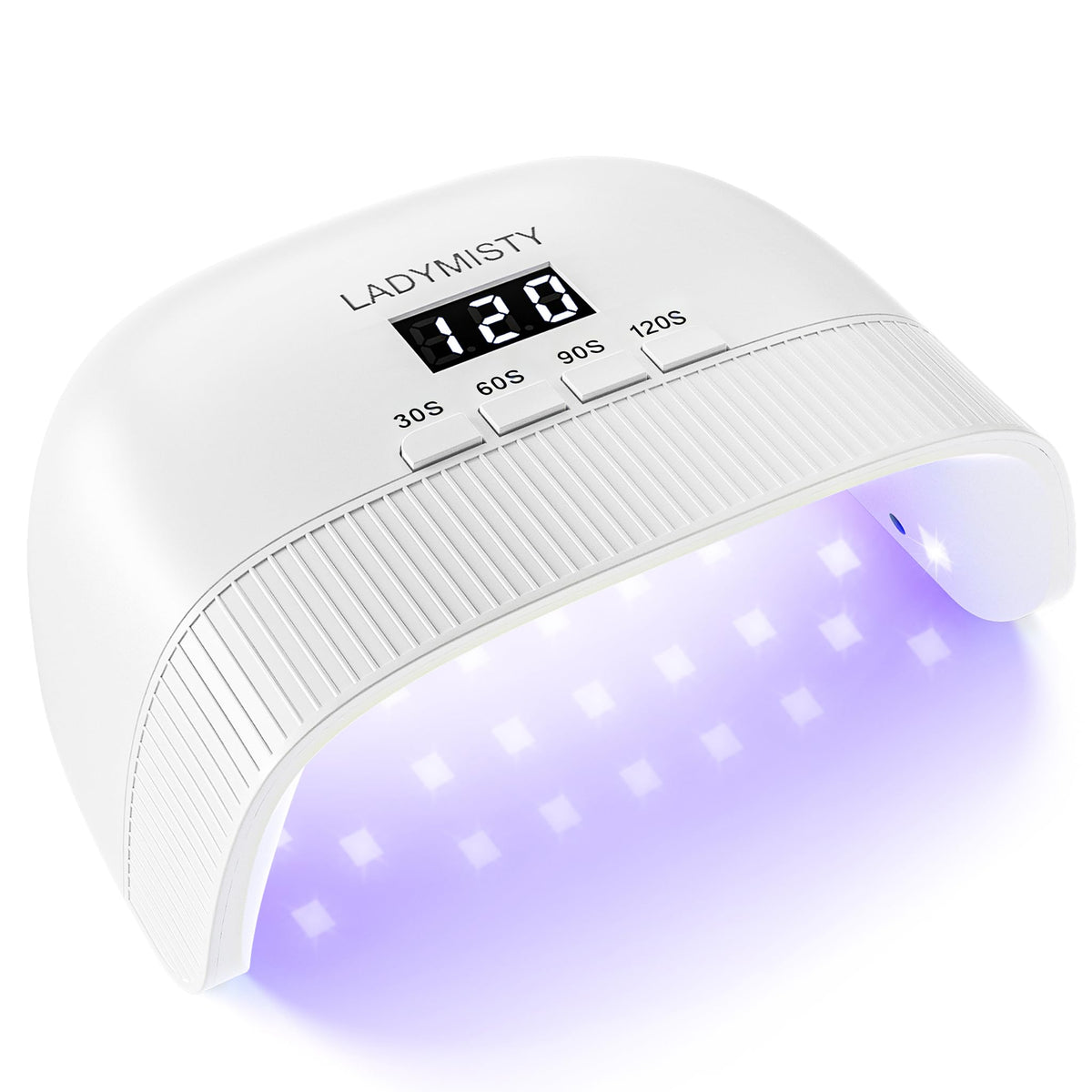 LadyMisty front view showing compact white design and easy access for faster manicures