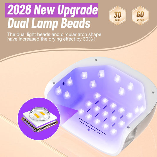 LadyMisty interior view with 30 dual lamp beads for consistent gel curing