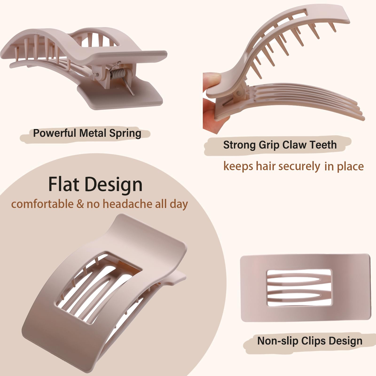 Lahnie clip lying flush against scalp demonstrating no-crease comfort benefit