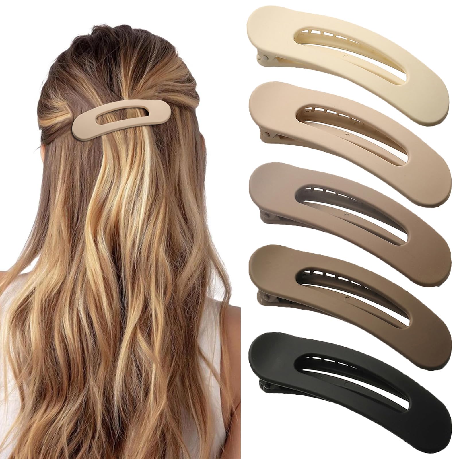 Lahnie flat clip front view showing neat silhouette and secure grip