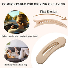 Lahnie clip worn in a half-up style offering comfortable crease-free hold