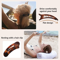 Lahnie clip securing a half-up hairstyle demonstrating lightweight, comfortable hold