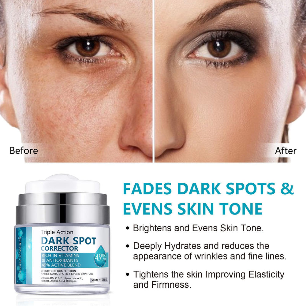 LAIKME hand applying cream to a dark spot showing targeted coverage benefit